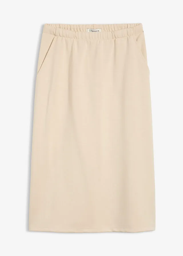 Falda midi de suave neopreno