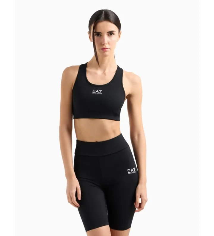 EA7 para mujer. 7W000231_AF12625 Sujetador Dynamic Athlete Vigor7 negro (3XL), Deportivo, Multideporte, Poliamida