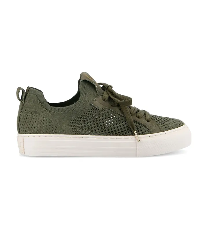 NO NAME para mujer. KNGHFX0 Zapatillas de tejido con cierre de cordones verde (36), Tela, Plano, Casual