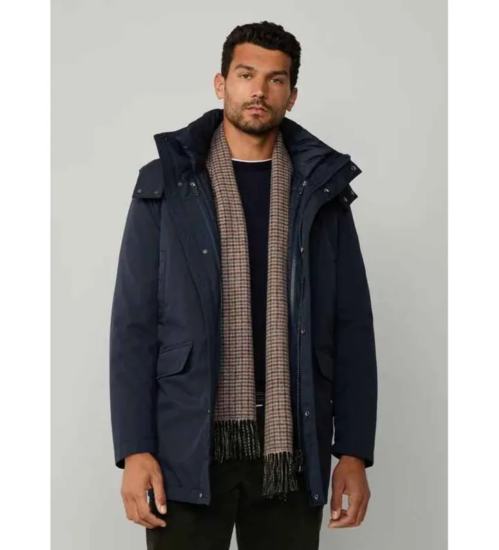 Hackett London para hombre. HM4000036 Parka 3 en 1 marino (XXL), Casual, Poliéster