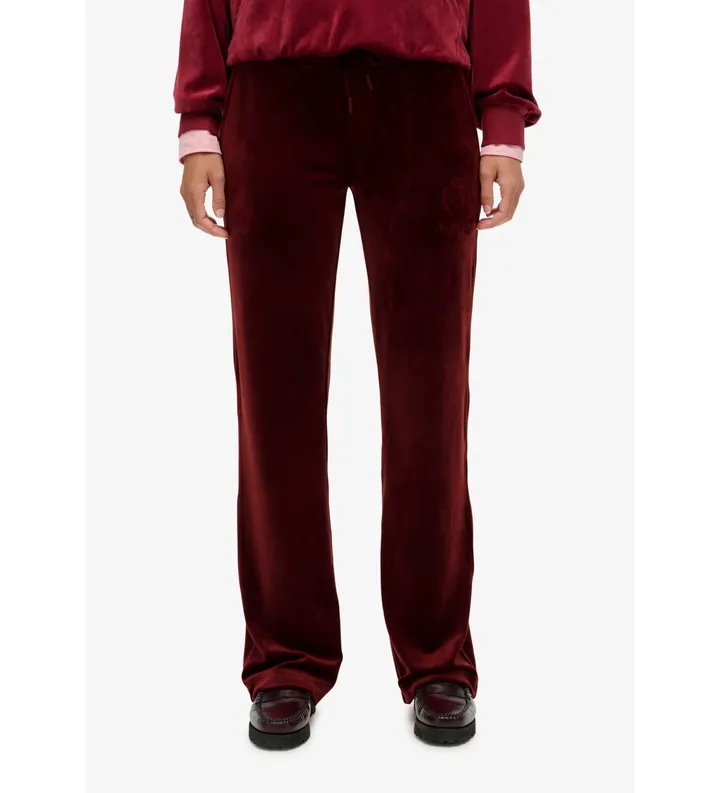 Superdry para mujer. W7011223A Pantalón Country Club granate (L), Casual, Poliéster