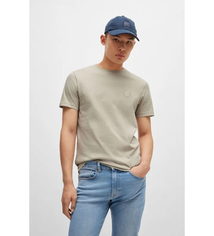 BOSS para hombre. 50508584 Camiseta Tales beige (L), Casual, Algodón, Manga corta