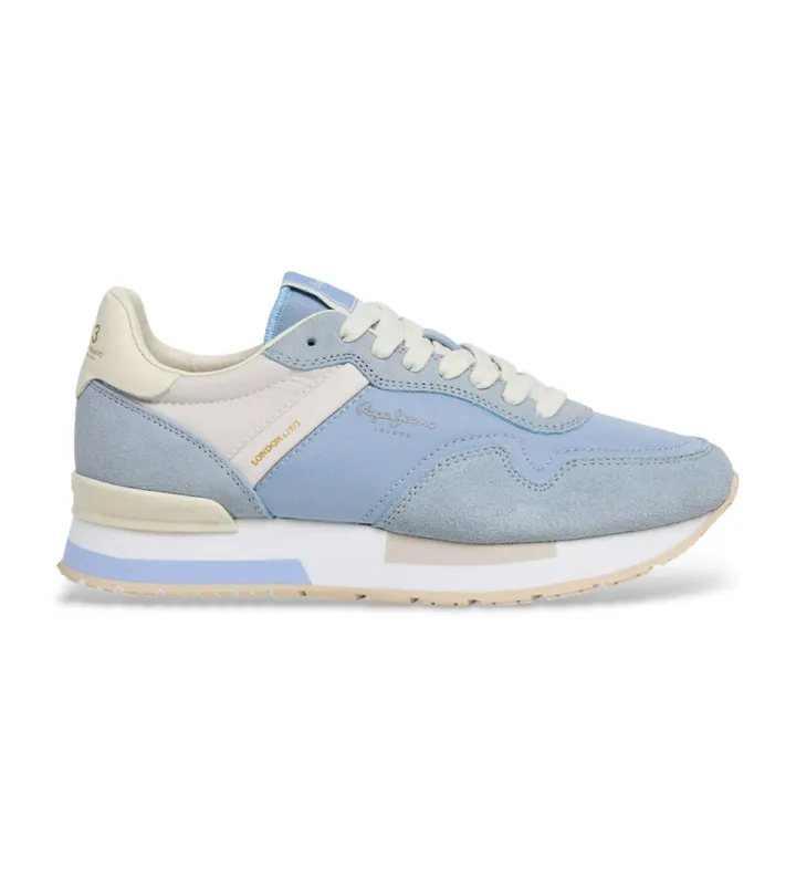 Pepe Jeans para mujer. PLS400033 Zapatillas Hailon Basic azul (37), Plano, Cordones, Casual