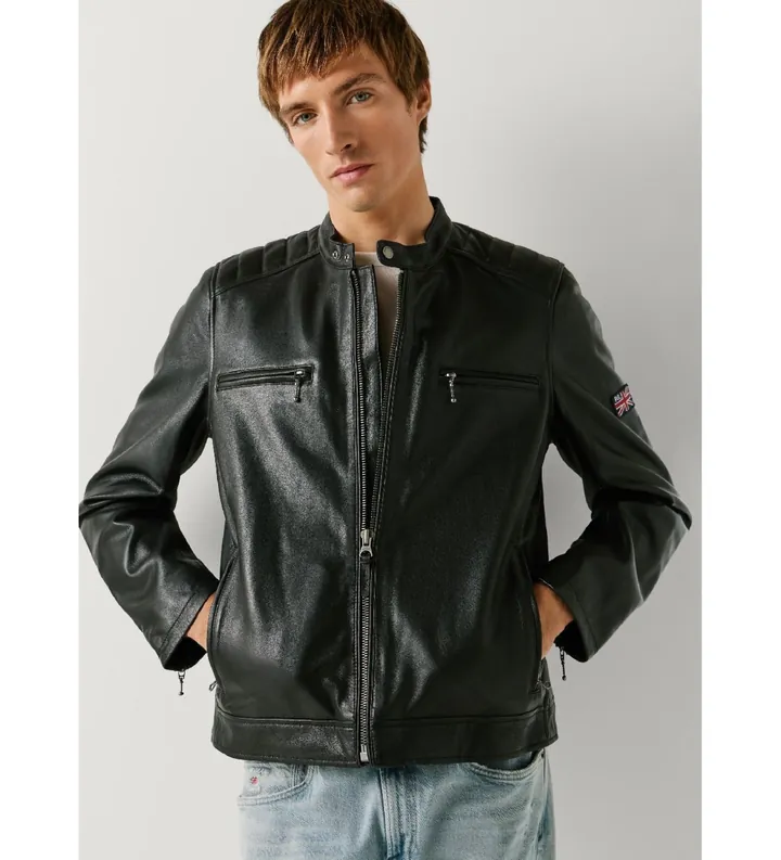 Pepe Jeans para hombre. PM4027262 Cazadora Sennon negro (L), Casual, Piel