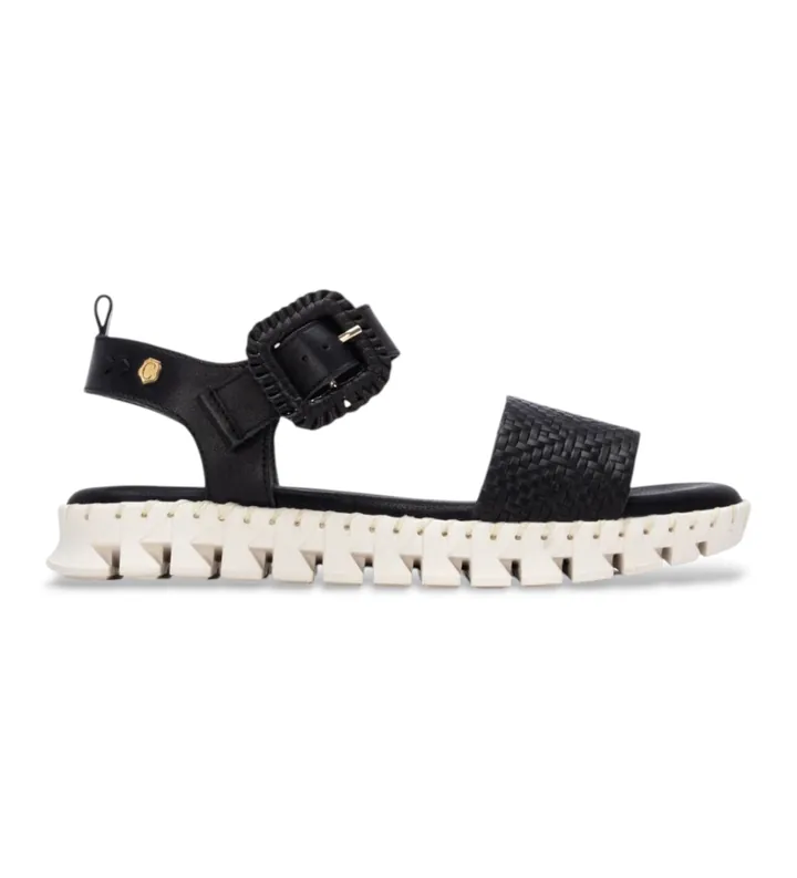 Carmela para mujer. 16326603-NEGRO Sandalias de Piel 163266 negro (36), Plano, Hebilla, Casual