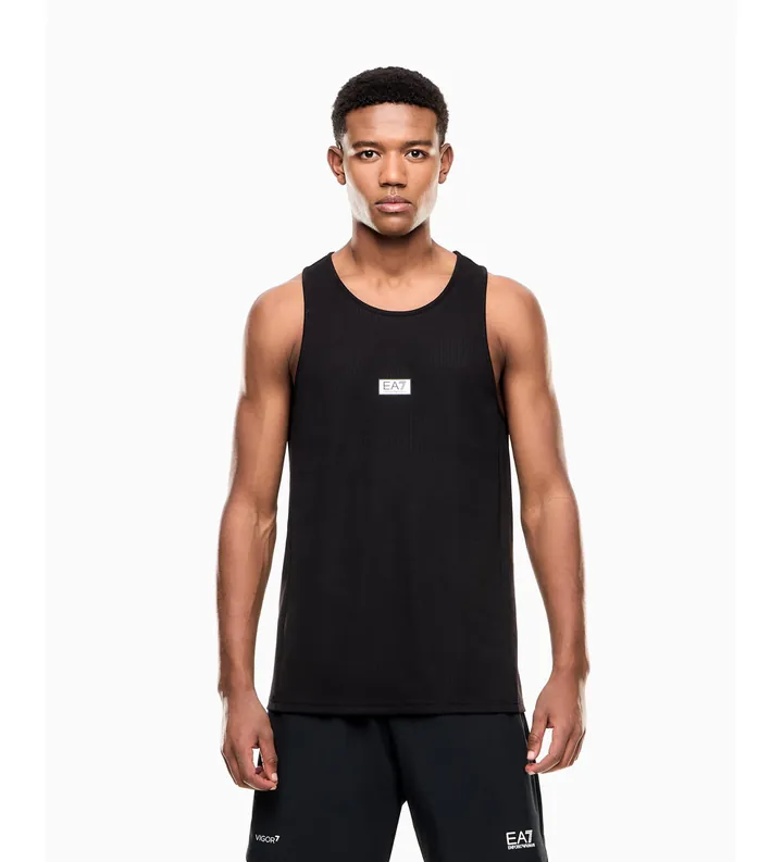 EA7 para hombre. 7M001344_AF22268 Camiseta Top Vigor7 M negro (3XL), Deportivo, Poliéster, Sin mangas / Tirantes