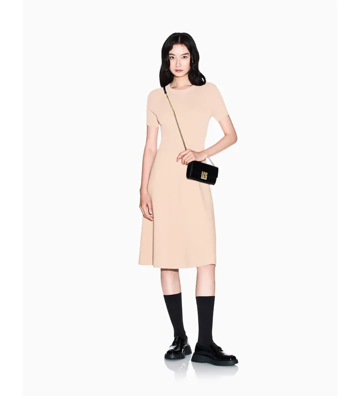 A|X Armani Exchange para mujer. XW001885AF10352U6149 Vestido Silueta beige (L), Casual, Clásico, Viscosa, Manga corta