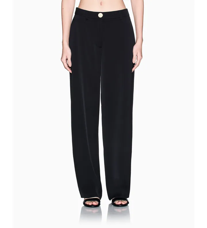 A|X Armani Exchange para mujer. XW002280AF21553UC001 Pantalón Recto negro (L), Casual, Clásico, Poliéster