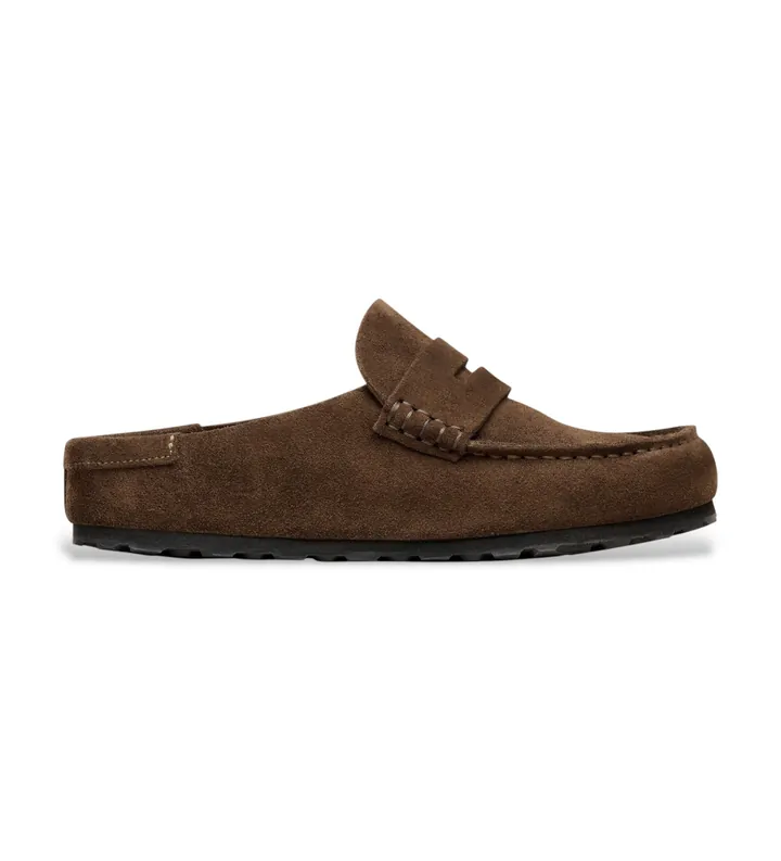 Birkenstock para mujer. 1031701 Mocasines Naples Wrapped de piel (Ajuste Estrecho) marrón (36), Plano, Ante, Ninguno, Casual