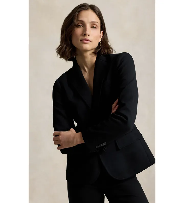 Polo Ralph Lauren para mujer. 211B16851002 Americana Clásica negro (34), Casual, Poliéster