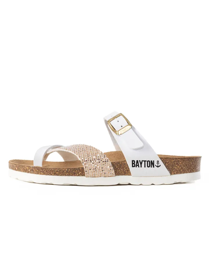 Bayton Zapatos abiertos 'Diane' oro / blanco