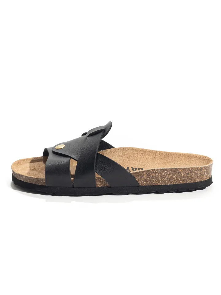 Bayton Zapatos abiertos 'BASELITZ' beige / negro