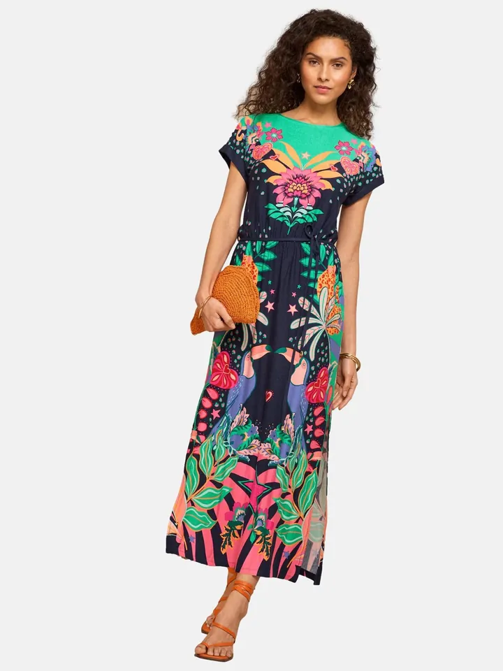 love & roses Vestido navy / esmeralda / mandarina / rosa