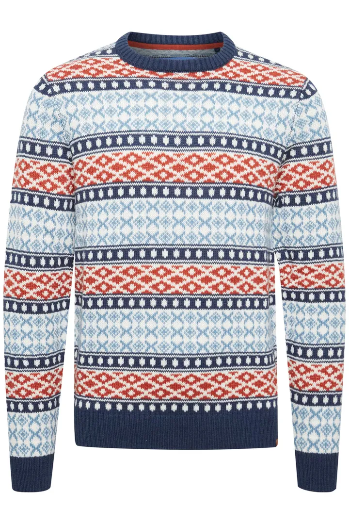 BLEND Jersey 'Jorben' azul / rojo sangre / blanco
