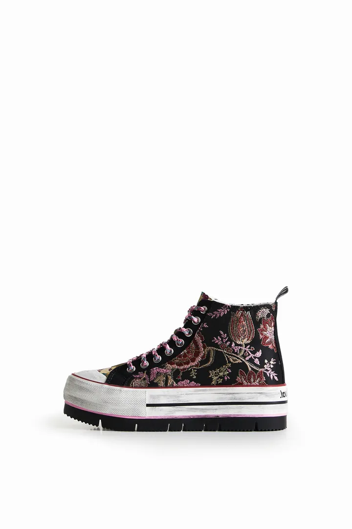 Desigual, Sneakers altas plataforma patch oriental, Poliester, 36