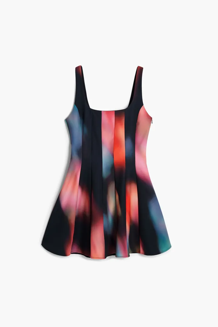 Desigual, Vestido corto paneles, Mujer, Negro, S