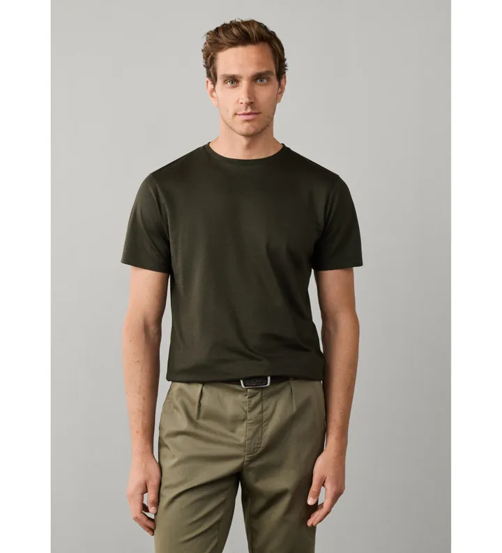 Hackett London para hombre. HM5000153 Camiseta Pique verde (3XL), Casual, Manga corta, Lyocell