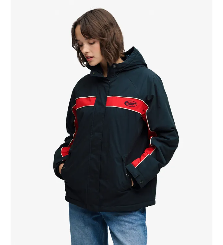 Superdry para mujer. W5012226A Chaqueta con capucha Vintage Hooded Wind marino (L), Casual, Algodón