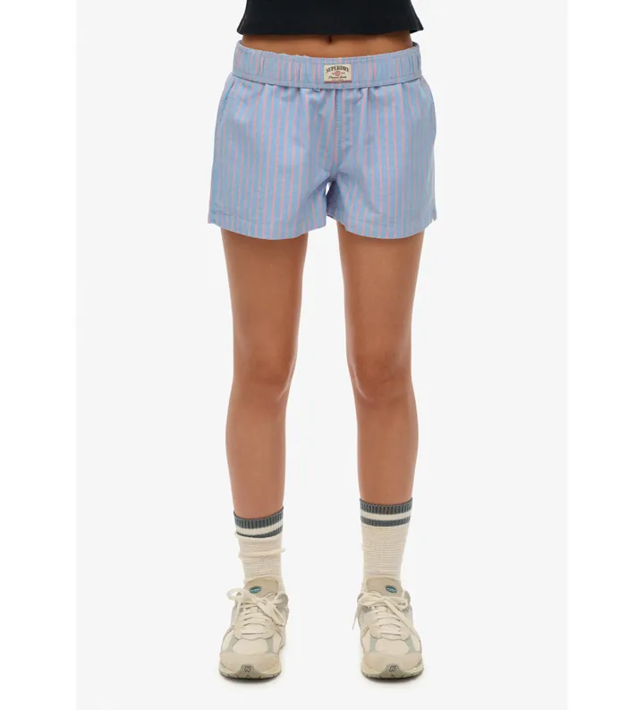 Superdry para mujer. W7110476A Shorts Stripe Elastic azul (S), Casual, Algodón