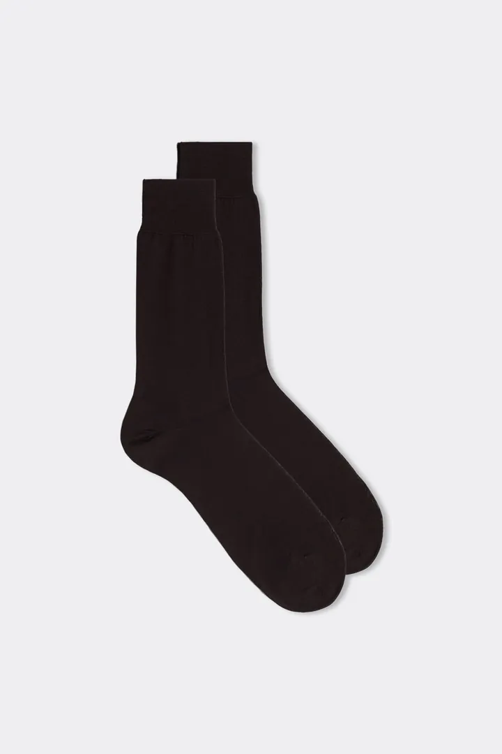 Intimissimi Medias Cortas de Algodón Hilo de Escocia Rasado Hombre Azul Tamaño 37-39