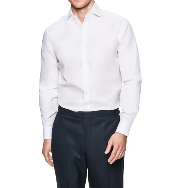 Hackett London para hombre. HM308232 Camisa Oxford Slim Fit blanco (150), Algodón, Clásico, Manga larga