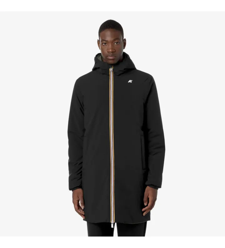 K-way para hombre. K6128WW Chaqueta reversible Jacob negro, verde (S), Casual, Poliéster