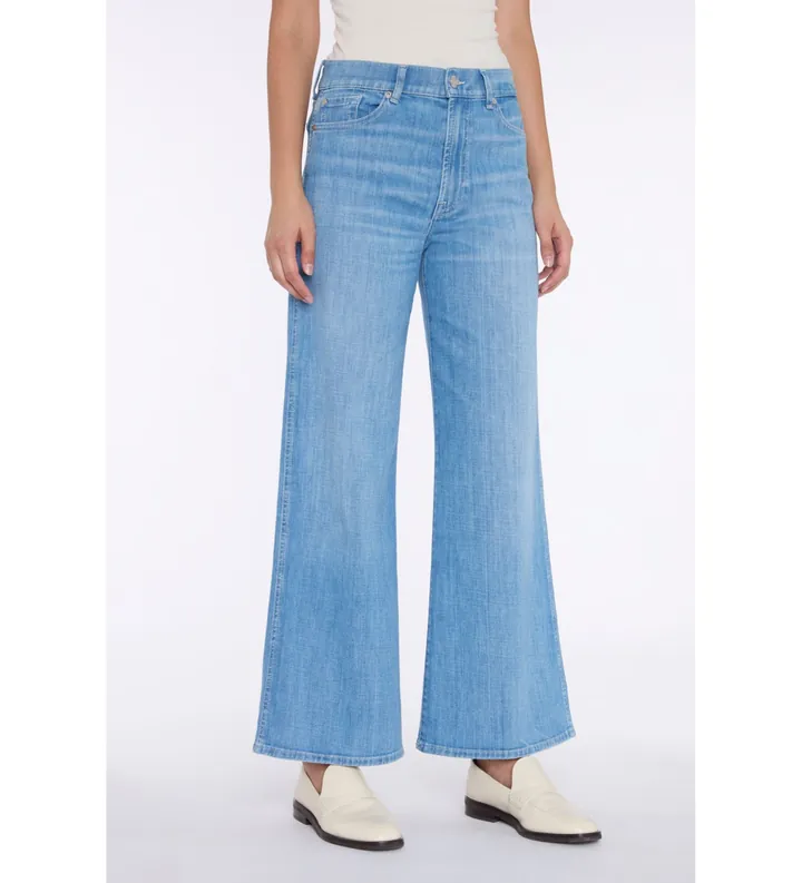 7 For All Mankind para mujer. 7U667R51HON Jeans Lotta Croped azul (24), Casual, Algodón