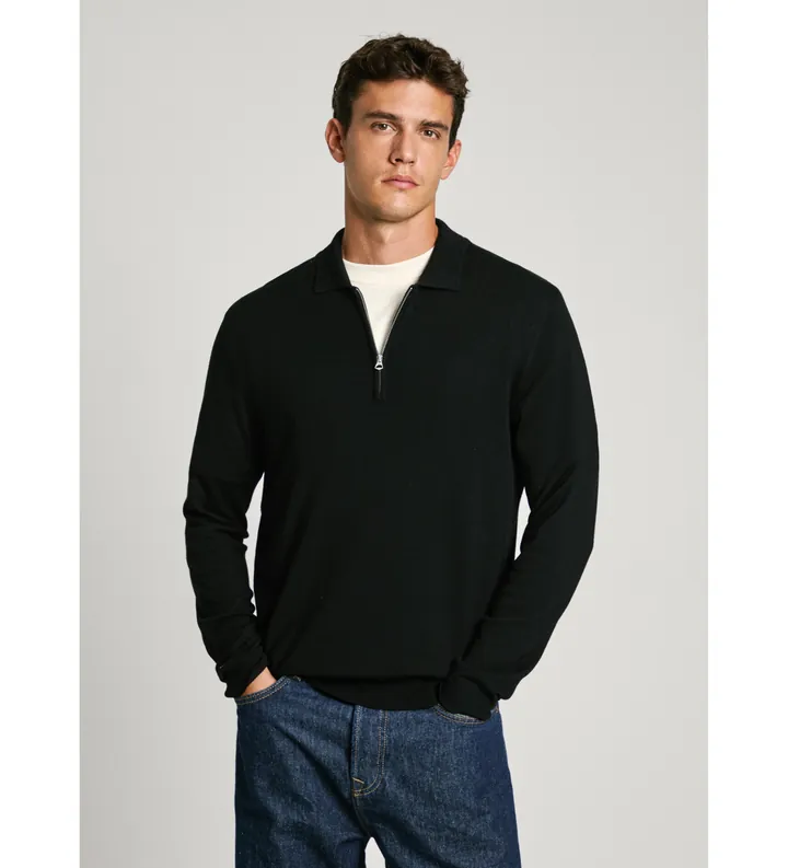 Pepe Jeans para hombre. PM702491 Jersey Modern negro (L), Casual, Viscosa, Manga larga