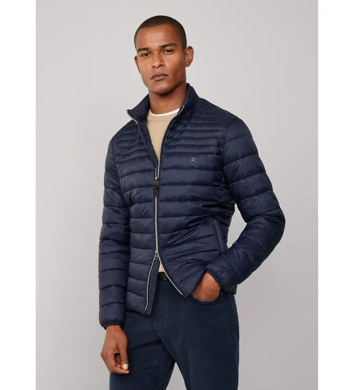Hackett London para hombre. HM4000045 Chaqueta Ultra Moto marino (XXL), Casual, Nylon