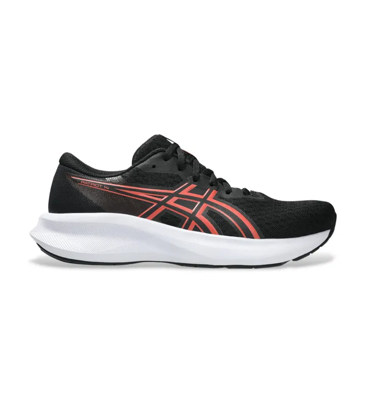 Asics para mujer. 1012B836 Zapatillas Patriot 14 negro (36), Plano, Cordones, Casual, Deportivo, Running, Multideporte