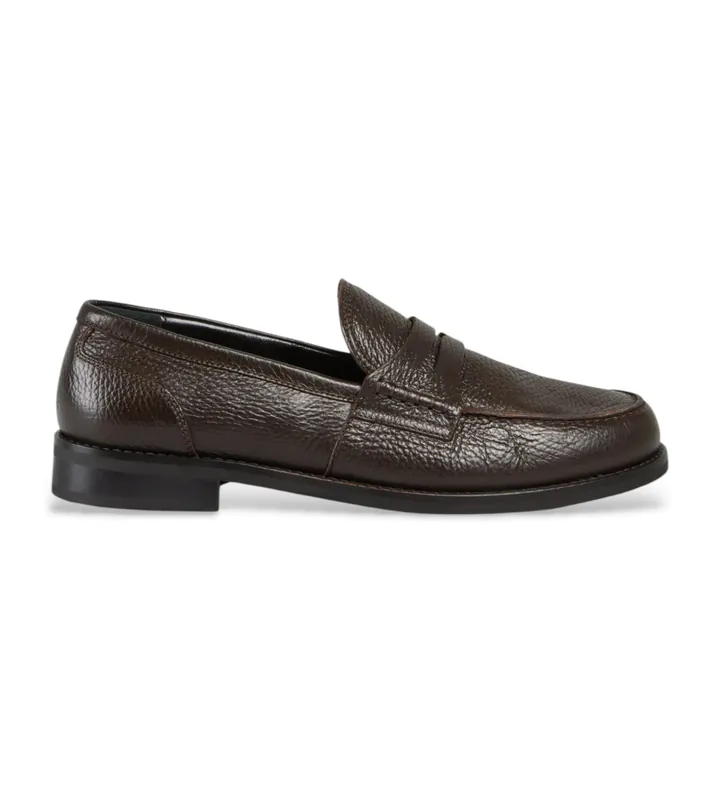 Semicouture para mujer. Y5WZ35 Mocasines de piel Damienne marrón (38), Plano, Ninguno, Casual