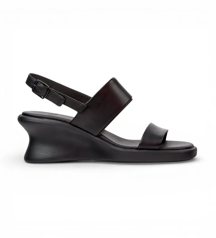 Camper para mujer. K201915-001 Sandalias de Piel Louise negro (36), 5 a 8cm, Hebilla, Casual