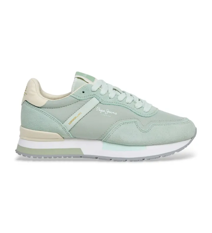 Pepe Jeans para mujer. PLS400033 Zapatillas Hailon Basic verde (36), Plano, Cordones, Casual