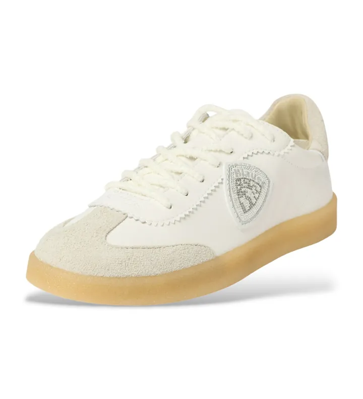 Blauer para mujer. S6AURORA01 Zapatillas Aurora 01 blanco (36), Piel, Plano, Ante, Cordones, Casual