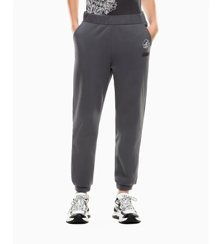 EA7 para mujer. 7W001001_AF20758 Pantalón chándal Graphic Series en mezcla de algodón gris (L), Casual