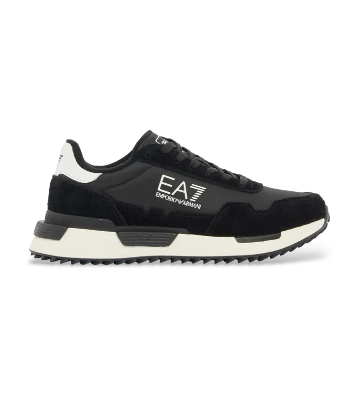 EA7 unisex. 7X000380_AF19175 Zapatillas Vintage Negro (39 1/3), Plano, Cordones, Deportivo