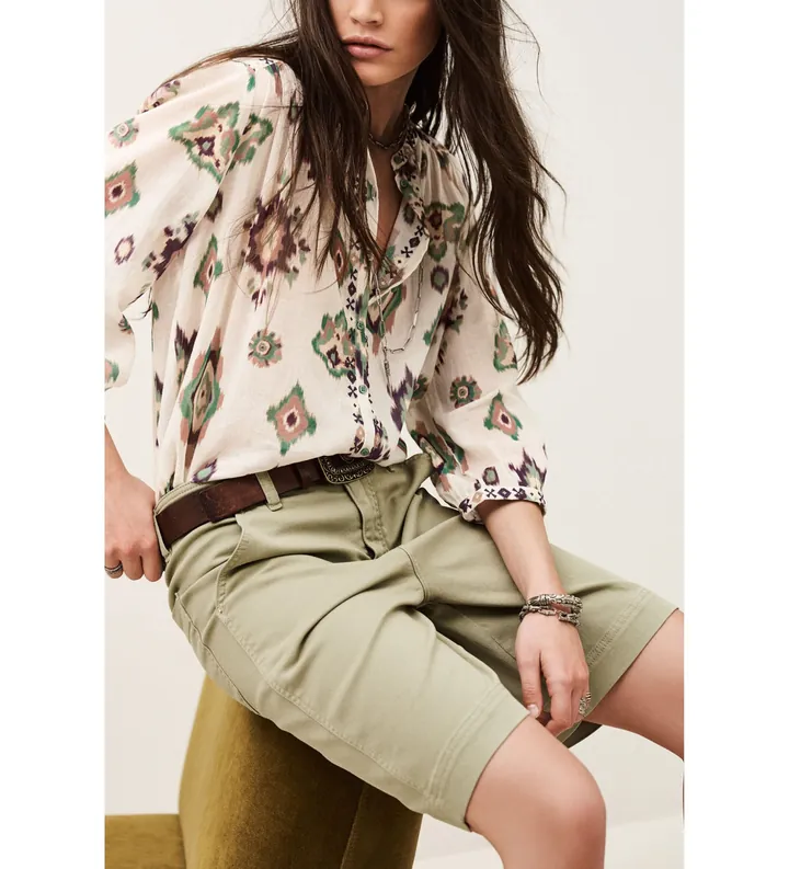 BA&SH para mujer. 1E26ODEL Blusa Odelie beige (34), Casual, Manga larga, Algodón Orgánico, Sostenible
