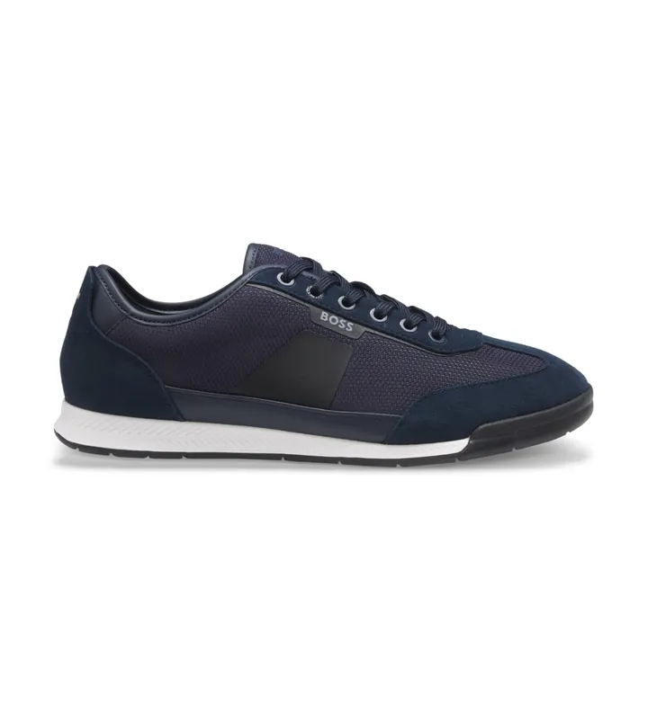 BOSS para hombre. 50563824 Zapatillas Nitan Low marino (46), Plano, Cordones, Casual