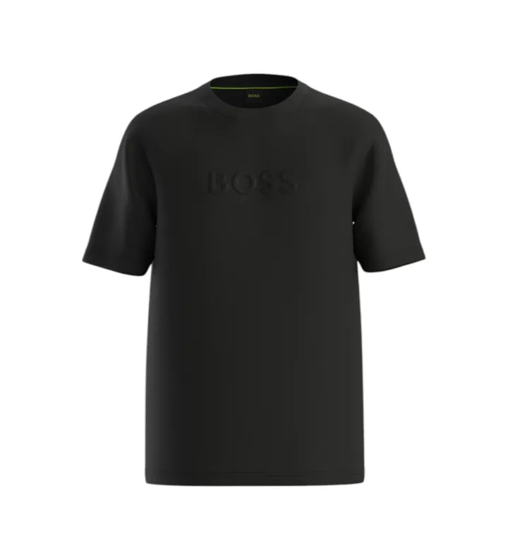 BOSS para hombre. 50553652 Camiseta TS Logo negro (L), Casual, Algodón, Manga corta