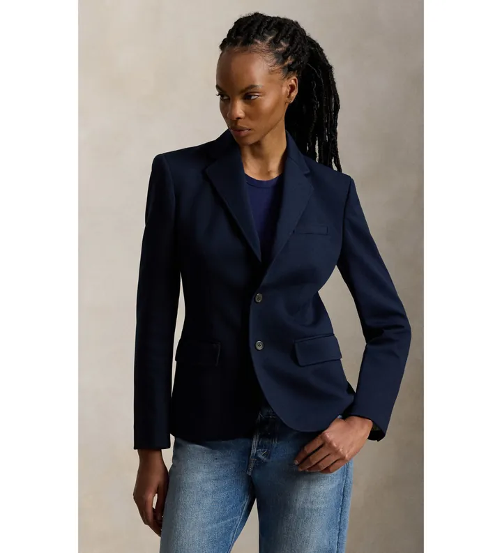 Polo Ralph Lauren para mujer. 211B16851001 Americana Clásica marino (32), Casual, Poliéster