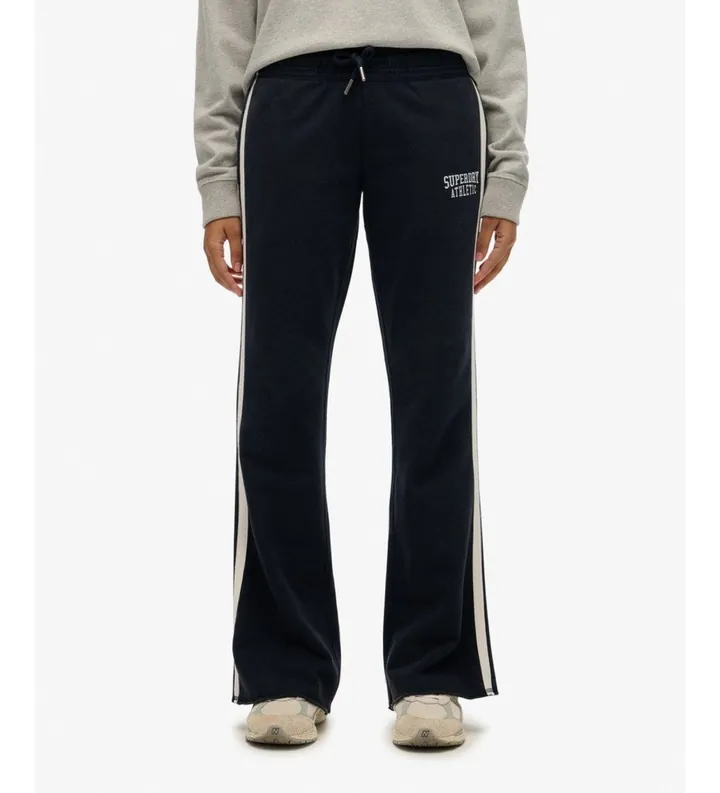 Superdry para mujer. W7011279A Pantalón Jogger Athletic Stripe Flare marino (L), Deportivo, Algodón