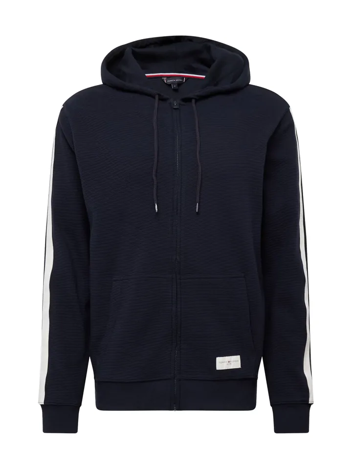 Tommy Hilfiger Underwear Sudadera con cremallera azul oscuro / blanco
