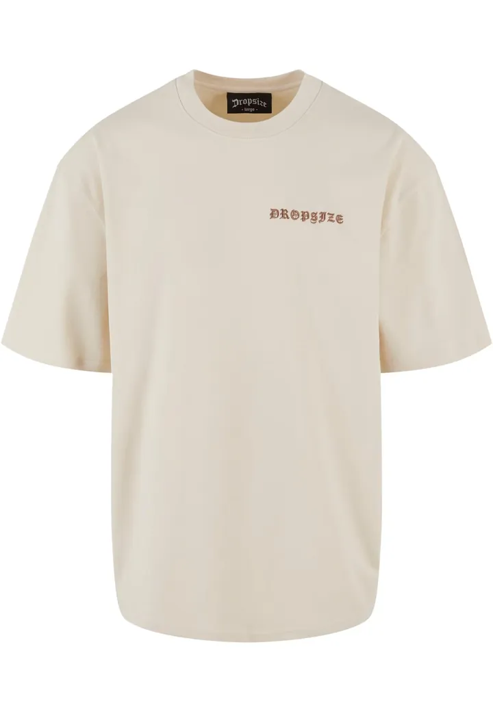 Dropsize Camiseta  crema / marrón