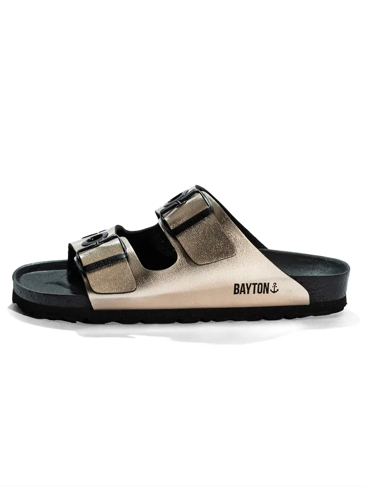 Bayton Zapatos abiertos 'JANNY' oro / negro