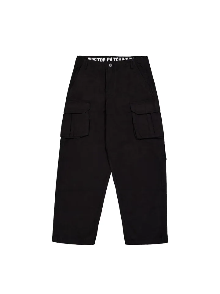 ALPHA INDUSTRIES Pantalón cargo 'Ripstop Patchwork' negro