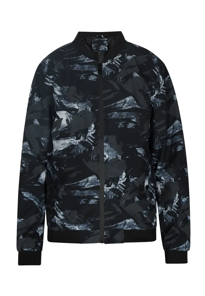 Mo ATHLSR Chaqueta de invierno gris oscuro / negro / blanco