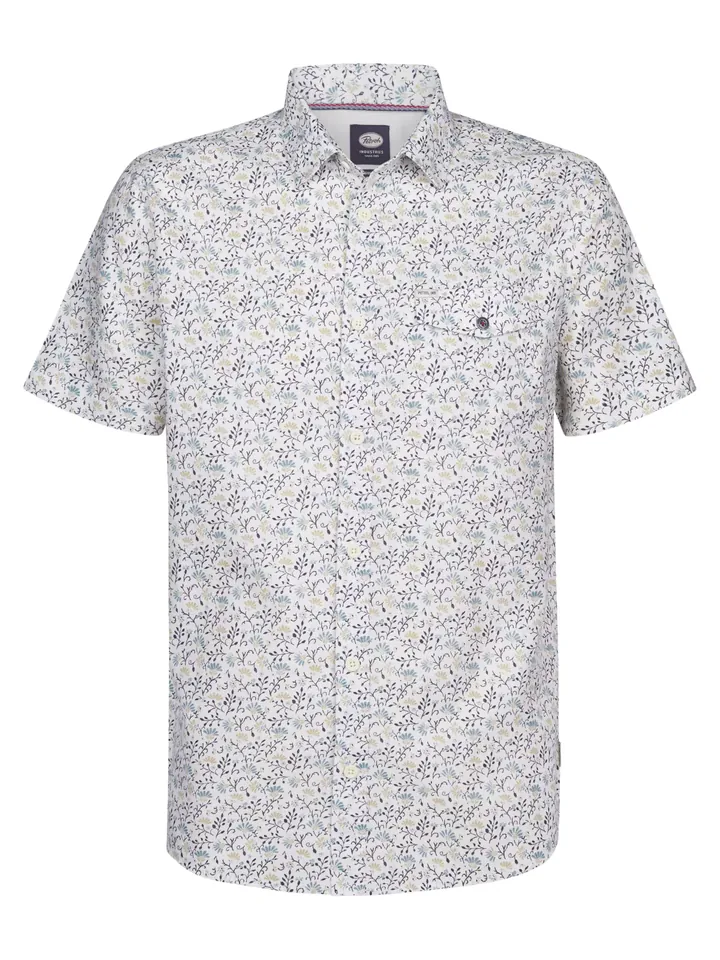 Petrol Industries Camisa azul pastel / amarillo claro / negro / blanco
