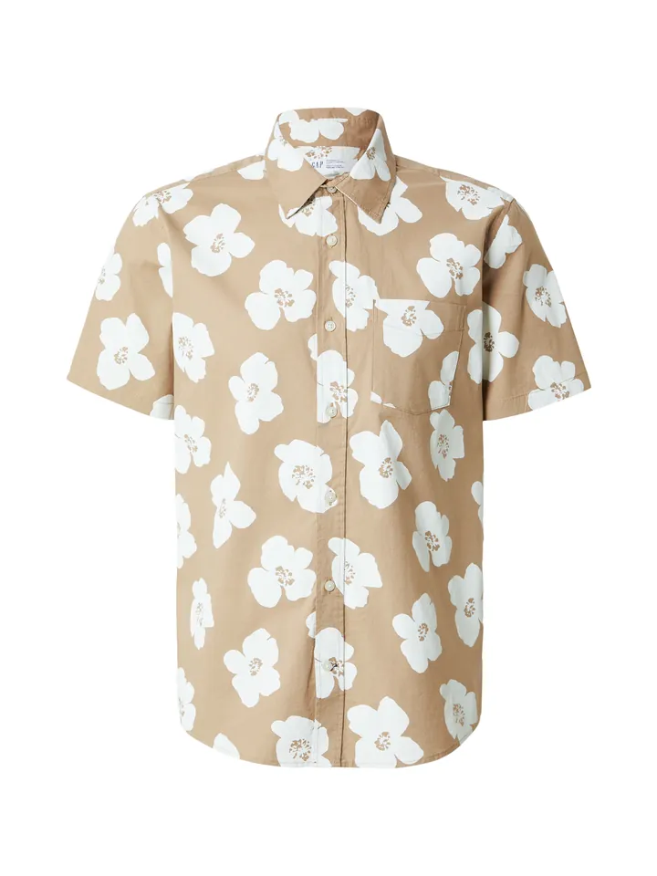 GAP Camisa  capuchino / blanco
