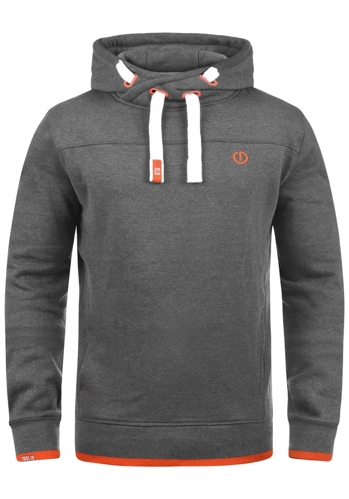 !Solid Sudadera 'Benjamin' gris moteado / naranja