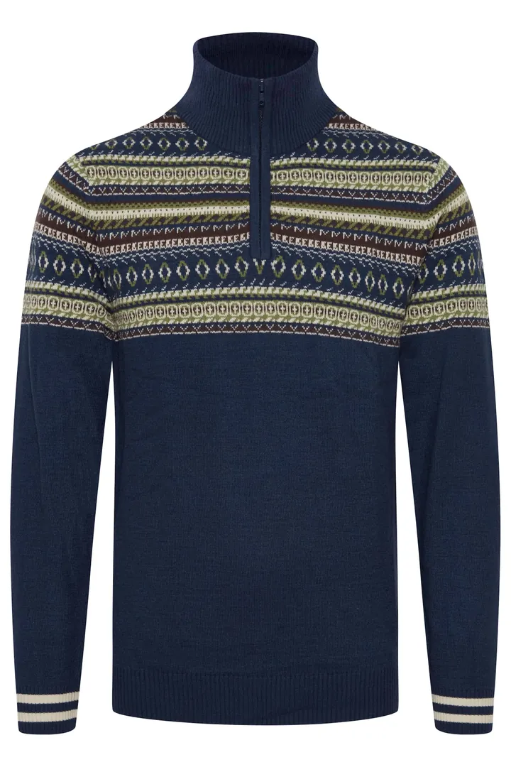 BLEND Jersey beige / azul / marrón / verde